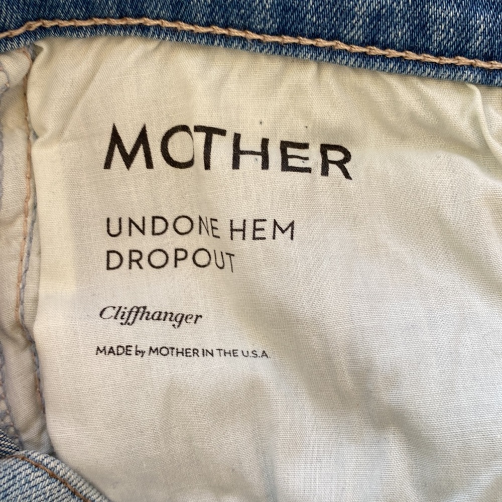 Like new MOTHER Undone Hem Dropout Cliffhanger crop denim jeans - Picture 11 of 16